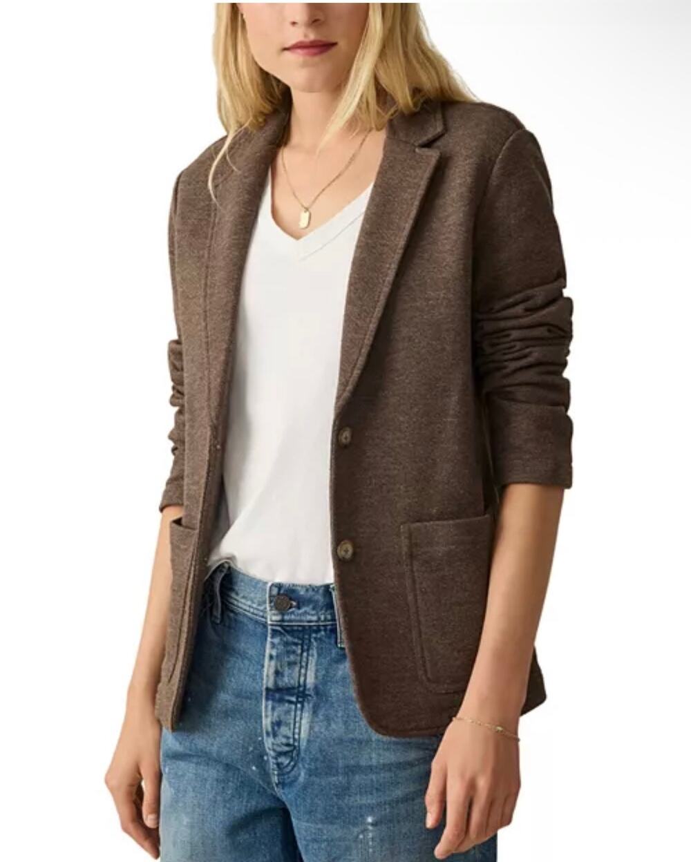 Faherty Inlet Knit Blazer Women’s XS Brown Wardrobe Staple